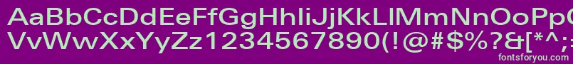 Czcionka UniversNextProMediumExtended – zielone czcionki na fioletowym tle