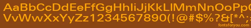 Czcionka UniversNextProMediumExtended – pomarańczowe czcionki na brązowym tle