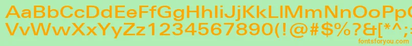 UniversNextProMediumExtended Font – Orange Fonts on Green Background