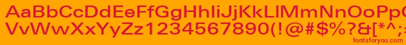 UniversNextProMediumExtended Font – Red Fonts on Orange Background