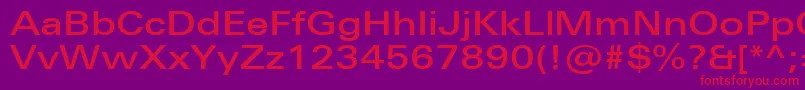 UniversNextProMediumExtended Font – Red Fonts on Purple Background