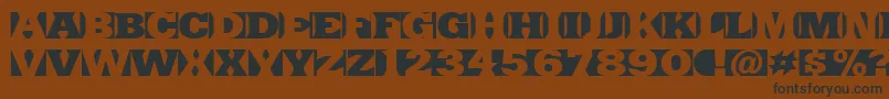 フォントSinrazonFreeFontDefharo – 黒い文字が茶色の背景にあります