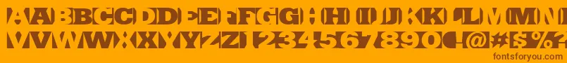Weitere Informationen zur SinrazonFreeFontDefharo-Schriftart SinrazonFreeFontDefharo-Schriftart – Braune Schriften auf orangefarbenem Hintergrund
