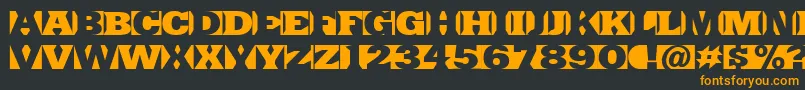 フォントSinrazonFreeFontDefharo – 黒い背景にオレンジの文字