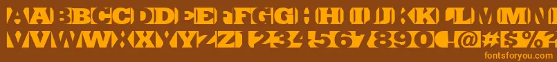 SinrazonFreeFontDefharo-Schriftart – Orangefarbene Schriften auf braunem Hintergrund