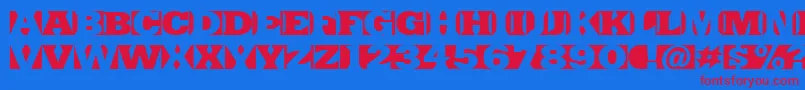 フォントSinrazonFreeFontDefharo – 赤い文字の青い背景