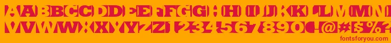 フォントSinrazonFreeFontDefharo – オレンジの背景に赤い文字