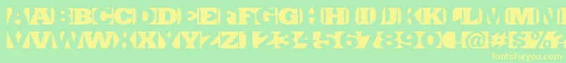 SinrazonFreeFontDefharo Font – Yellow Fonts on Green Background