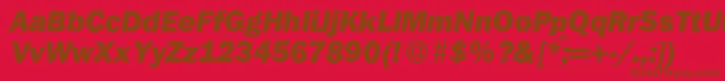 FranklingothicnewHeavyItalic Font – Brown Fonts on Red Background