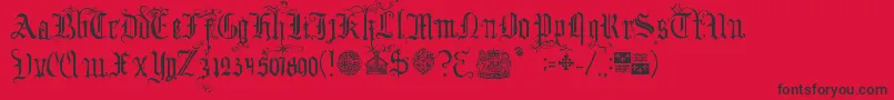 YourRoyalMajestyFancy-fontti – mustat fontit punaisella taustalla