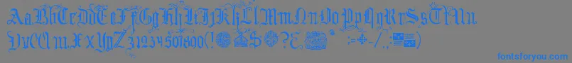 YourRoyalMajestyFancy Font – Blue Fonts on Gray Background