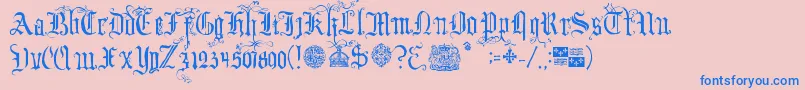 YourRoyalMajestyFancy Font – Blue Fonts on Pink Background