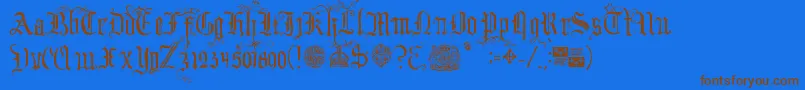 YourRoyalMajestyFancy Font – Brown Fonts on Blue Background