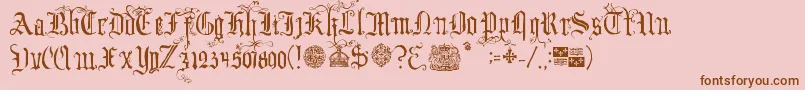YourRoyalMajestyFancy Font – Brown Fonts on Pink Background