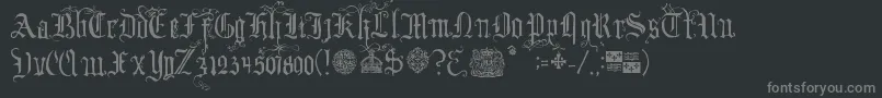 YourRoyalMajestyFancy Font – Gray Fonts on Black Background