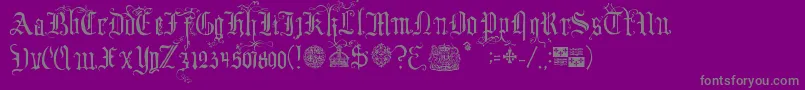 フォントYourRoyalMajestyFancy – 紫の背景に灰色の文字
