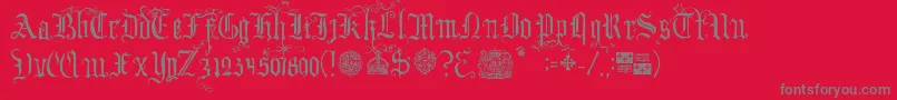 YourRoyalMajestyFancy Font – Gray Fonts on Red Background