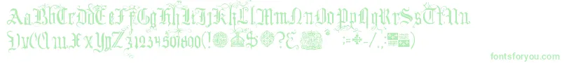 YourRoyalMajestyFancy Font – Green Fonts on White Background