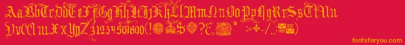 YourRoyalMajestyFancy Font – Orange Fonts on Red Background