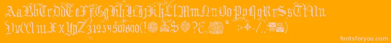 Шрифт YourRoyalMajestyFancy – розовые шрифты на оранжевом фоне