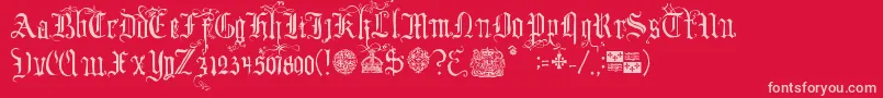 YourRoyalMajestyFancy Font – Pink Fonts on Red Background