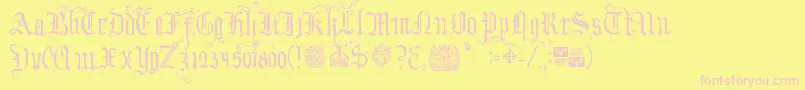 YourRoyalMajestyFancy Font – Pink Fonts on Yellow Background