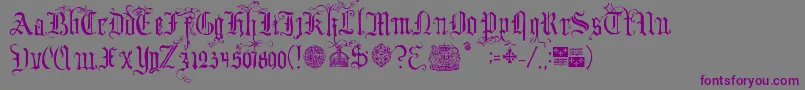 YourRoyalMajestyFancy-Schriftart – Violette Schriften auf grauem Hintergrund