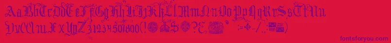 YourRoyalMajestyFancy Font – Purple Fonts on Red Background