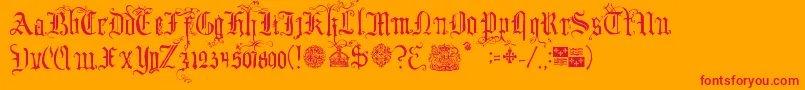 YourRoyalMajestyFancy Font – Red Fonts on Orange Background