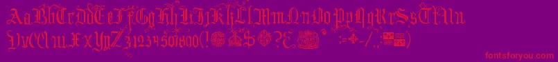 YourRoyalMajestyFancy Font – Red Fonts on Purple Background