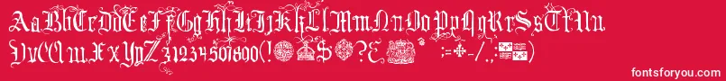 YourRoyalMajestyFancy Font – White Fonts on Red Background