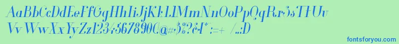フォントGlamorCondensedItalic – 青い文字は緑の背景です。