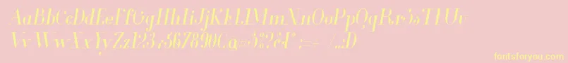 GlamorCondensedItalic Font – Yellow Fonts on Pink Background