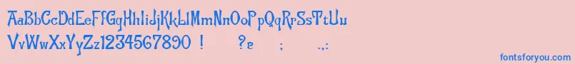 Flemishc Font – Blue Fonts on Pink Background