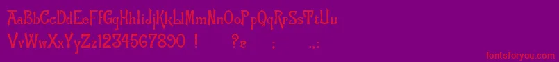 Flemishc-Schriftart – Rote Schriften auf violettem Hintergrund