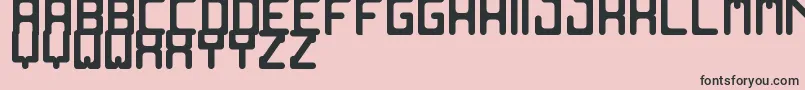 OldComputerSt-fontti – mustat fontit vaaleanpunaisella taustalla