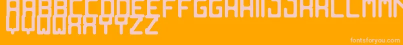 Fonte OldComputerSt – fontes rosa em um fundo laranja