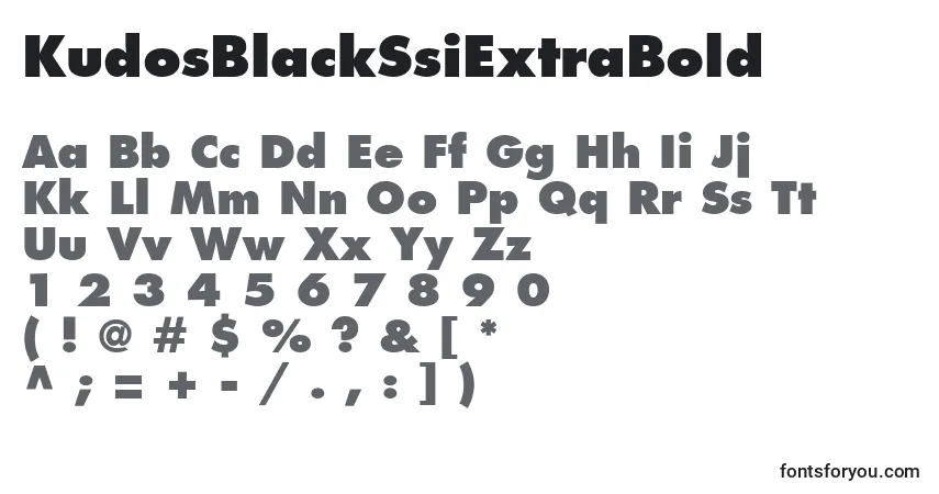 A fonte KudosBlackSsiExtraBold – alfabeto, números, caracteres especiais