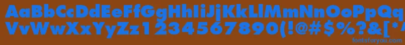 フォントKudosBlackSsiExtraBold – 茶色の背景に青い文字