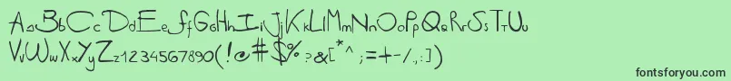 Шрифт Antipirinahandscript – чёрные шрифты на зелёном фоне