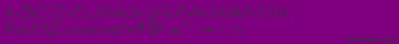 Antipirinahandscript-fontti – mustat fontit violetilla taustalla