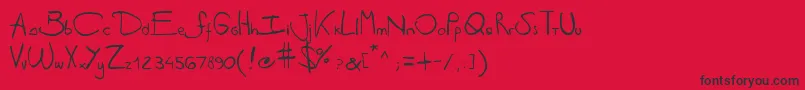 Antipirinahandscript-Schriftart – Schwarze Schriften auf rotem Hintergrund