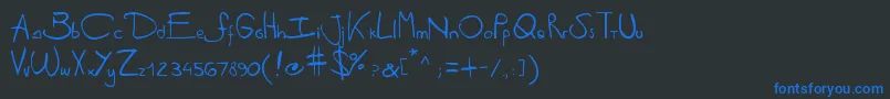 Antipirinahandscript Font – Blue Fonts on Black Background