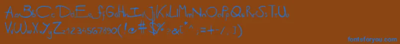 Шрифт Antipirinahandscript – синие шрифты на коричневом фоне