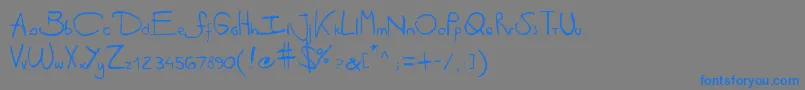 Antipirinahandscript-Schriftart – Blaue Schriften auf grauem Hintergrund