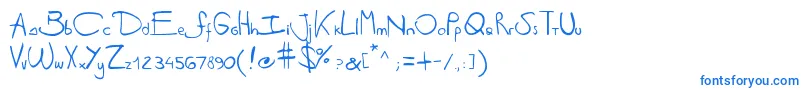 Antipirinahandscript Font – Blue Fonts on White Background
