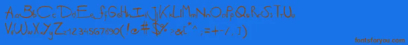 Antipirinahandscript Font – Brown Fonts on Blue Background