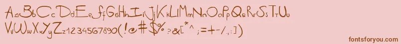 Antipirinahandscript Font – Brown Fonts on Pink Background