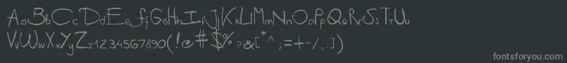 Antipirinahandscript Font – Gray Fonts on Black Background