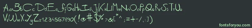 Antipirinahandscript Font – Green Fonts on Black Background